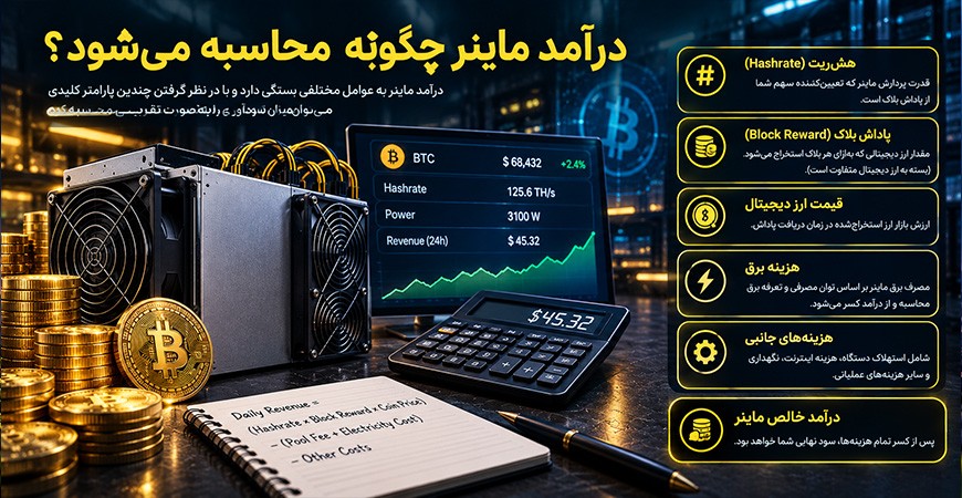 درآمد ماینر چگونه محاسبه می‌شود؟